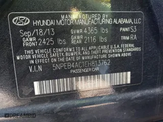 2014 Hyundai Sonata GLS with VIN 5NPEB4AC1EH813762, listed as a IAAI auction lot 41368130 with 90,774 mi miles. Bid and sale history available at carsss.com. Image 9.