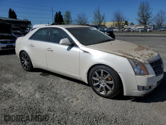 2008 Cadillac CTS AWD with VIN 1G6DP57V680122081, listed as a Copart auction lot 52195075 with 74,304 mi miles and Salvage Title. Bid and sale history available at DreamBid. Image 4.