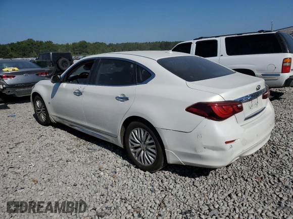 2015 Infiniti Q70 z VIN JN1BY1PP0FM601942, wystawiony jako Copart lot #68659924 z przebiegiem Nie podano mil oraz Szkoda całkowita • Salvage title. Historia ofert i sprzedaży dostępna na DreamBid. Obrazek 2.