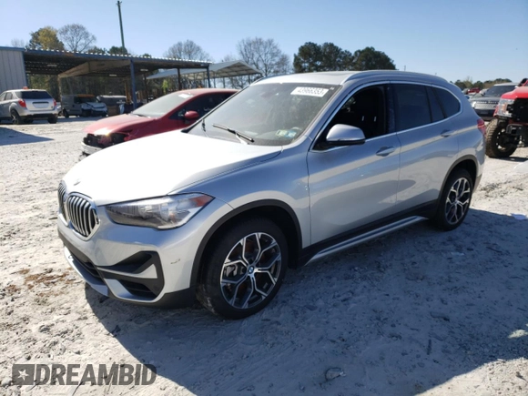 2021 BMW X1 xDrive28i with VIN WBXJG9C08M5T66350, listed as a Copart auction lot 43966353 with 1,721 mi miles. Bid and sale history available at carsss.com. Image 1.