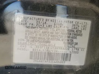 2018 Nissan Sentra SV z VIN 3N1AB7AP5JL654003, wystawiony jako Copart lot #52981475 z przebiegiem 83 616 mil mil oraz Szkoda całkowita • Salvage title. Historia ofert i sprzedaży dostępna na DreamBid. Obrazek 14.