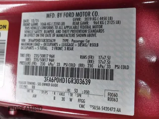2016 Ford Fusion SE with VIN 3FA6P0HD1GR303639, listed as a IAAI auction lot 42097357 with 35,379 mi miles and . Bid and sale history available at DreamBid. Image 9.