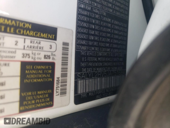 2018 Land Rover Range Rover Velar R-Dynamic SE with VIN SALYL2RV5JA751684, listed as a Copart auction lot 47131785 with 51,621 mi miles and Salvage Title. Bid and sale history available at carsss.com. Image 14.