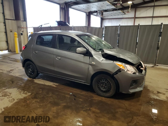 2022 Mitsubishi Mirage ES z VIN ML32AUHJ8NH006084, wystawiony jako Copart lot #58522195 z przebiegiem 54 361 mil mil oraz Czysty tytuł • Clean title. Historia ofert i sprzedaży dostępna na DreamBid. Obrazek 4.