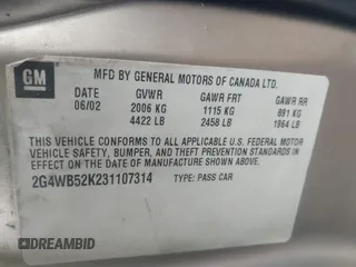 2003 Buick Regal LS with VIN 2G4WB52K231107314, listed as a IAAI auction lot 39562852 with 158,061 mi miles and . Bid and sale history available at DreamBid. Image 9.