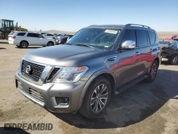 2020 Nissan Armada SV with VIN JN8AY2NDXLX017747, listed as a Copart auction lot 48585395 with 128,772 mi miles and Clean Title. Bid and sale history available at carsss.com. Image 1.