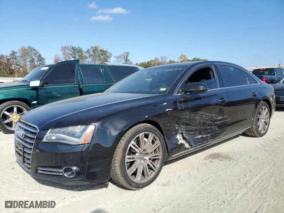 2014 Audi A8 L 4.0T with VIN WAUR2AFD3EN003757, listed as a Copart auction lot 78393724 with 94,227 mi miles and Salvage Title. Bid and sale history available at carsss.com. Image 1.