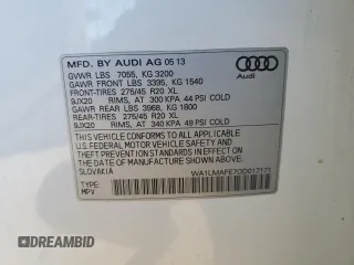 2013 Audi Q7 3.0L TDI Premium Plus with VIN WA1LMAFE7DD017171, listed as a Copart auction lot 88765415 with 134,949 mi miles and Salvage Title. Bid and sale history available at carsss.com. Image 13.