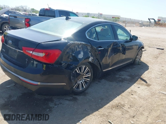 2014 Kia Cadenza Limited with VIN KNALN4D76E5140509, listed as a IAAI auction lot 42013923 with 168,680 mi miles. Bid and sale history available at carsss.com. Image 4.