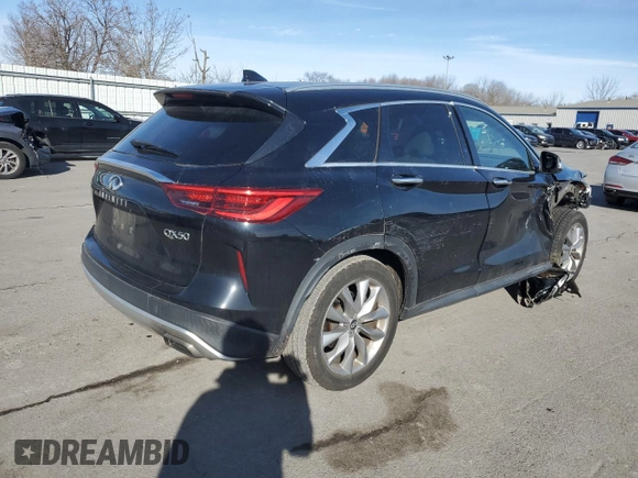 2019 Infiniti QX50 Luxe z VIN 3PCAJ5M34KF135795, wystawiony jako Copart lot #87829515 z przebiegiem 60 202 mil mil oraz Szkoda całkowita • Salvage title. Historia ofert i sprzedaży dostępna na DreamBid. Obrazek 3.