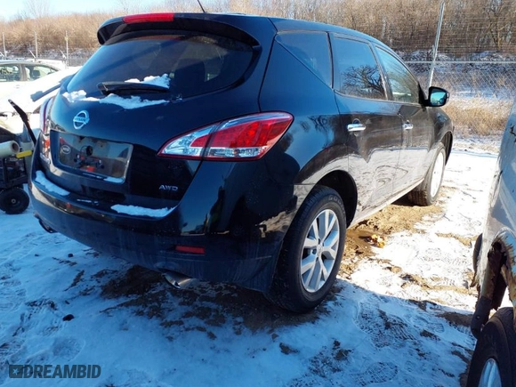 2014 Nissan Murano SV with VIN JN8AZ1MW6EW518590, listed as a IAAI auction lot 41318528 with 52,023 mi miles. Bid and sale history available at carsss.com. Image 4.