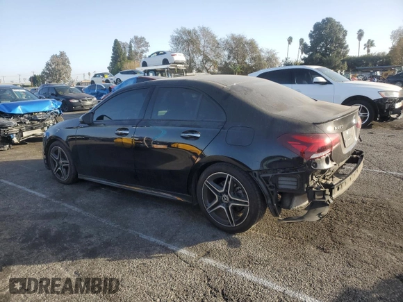 2022 Mercedes-Benz A 220 with VIN W1K3G4EB7NJ360318, listed as a Copart auction lot 87510085 with 50,577 mi miles and Salvage Title. Bid and sale history available at DreamBid. Image 2.