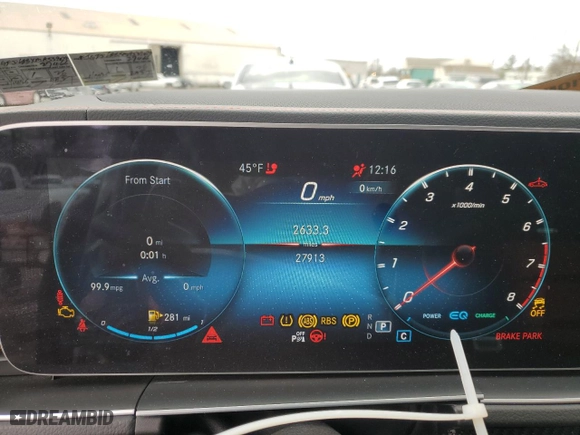 2021 Mercedes-Benz GLE with VIN 4JGFD6BBXMA539074, listed as a Copart auction lot 45565585 with 27,913 mi miles and Salvage Title. Bid and sale history available at carsss.com. Image 9.
