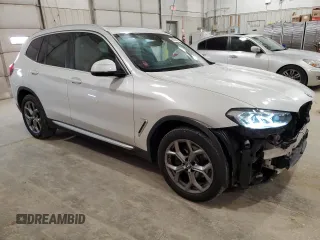 2023 BMW X3 xDrive30i with VIN 5UX53DP04P9R53681, listed as a Copart auction lot 49039085 with 20,855 mi miles and Salvage Title. Bid and sale history available at carsss.com. Image 4.