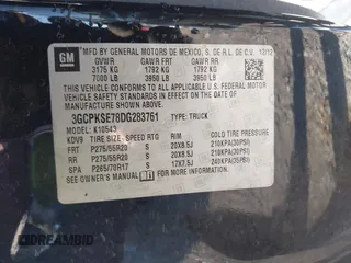 2013 Chevrolet Silverado 1500 LT with VIN 3GCPKSE78DG283761, listed as a IAAI auction lot 41896999 with 224,151 mi miles and . Bid and sale history available at DreamBid. Image 9.