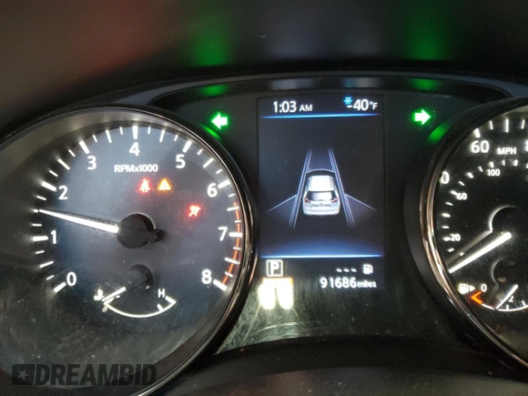 2020 Nissan Rogue SV with VIN JN8AT2MT4LW034721, listed as a Copart auction lot 57186515 with 91,686 mi miles and Salvage title. Bid and sale history available at DreamBid. Image 9.