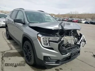 2023 GMC Terrain SLE with VIN 3GKALTEG9PL197285, listed as a Copart auction lot 50163245 with 57,627 mi miles and Salvage title. Bid and sale history available at DreamBid. Image 14.