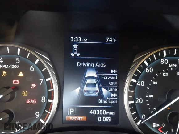 2021 Infiniti Q50 Red Sport 400 with VIN JN1FV7DPXMM850652, listed as a IAAI auction lot 41252436 with 48,380 mi miles and . Bid and sale history available at DreamBid. Image 7.