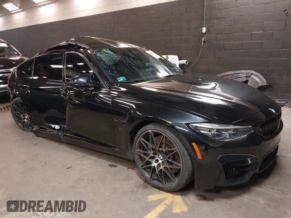 2018 BMW M3 with VIN WBS8M9C5XJ5L71599, listed as a IAAI auction lot 41932825 with 53,730 mi miles. Bid and sale history available at carsss.com. Image 1.