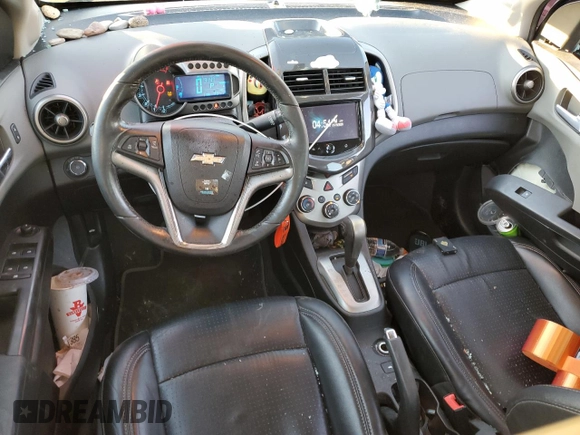 2014 Chevrolet Sonic LTZ with VIN 1G1JE5SB8E4219086, listed as a Copart auction lot 88990405 with 96,177 mi miles and Salvage Title. Bid and sale history available at carsss.com. Image 8.