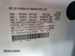 2020 Acura MDX with VIN 5J8YD4H33LL034029, listed as a Copart auction lot 50798425 with 46,495 mi miles and Salvage Title. Bid and sale history available at carsss.com. Image 13.