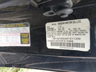 2004 Nissan 350Z Touring with VIN JN1AZ36A44T011330, listed as a IAAI auction lot 41925648 with 139,353 mi miles. Bid and sale history available at carsss.com. Image 9.