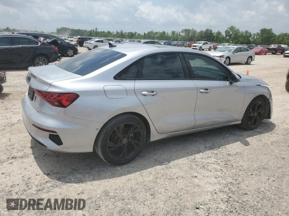 2023 Audi A3 Premium with VIN WAUAUDGY5PA114749, listed as a Copart auction lot 55321875 with 35,087 mi miles and Salvage Title. Bid and sale history available at DreamBid. Image 3.