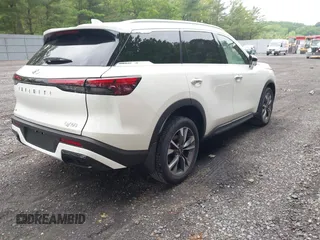 2025 Infiniti QX60 Luxe with VIN 5N1AL1FS6SC351230, listed as a IAAI auction lot 42285154 with 310 mi miles and . Bid and sale history available at DreamBid. Image 4.