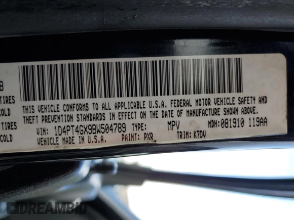 2011 Dodge Nitro Heat with VIN 1D4PT4GX9BW504789, listed as a Copart auction lot 43700585 with 57,944 mi miles and Salvage Title. Bid and sale history available at DreamBid. Image 15.