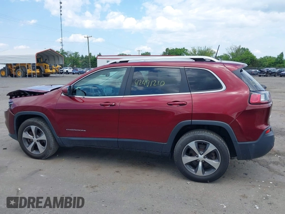 2019 Jeep Cherokee Limited with VIN 1C4PJMDXXKD323087, listed as a IAAI auction lot 42471210 with 57,839 mi miles and . Bid and sale history available at DreamBid. Image 14.