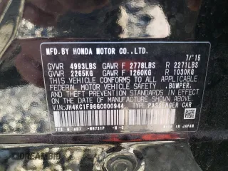 2016 Acura RLX Advance Pkg with VIN JH4KC1F96GC000944, listed as a Copart auction lot 81721344 with 59,355 mi miles and Salvage Title. Bid and sale history available at carsss.com. Image 14.