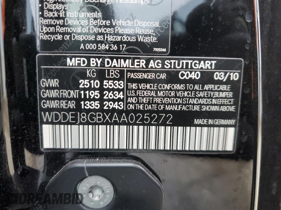 2010 Mercedes-Benz CL 550 z VIN WDDEJ8GBXAA025272, wystawiony jako Copart lot #43619445 z przebiegiem 128 793 mil mil oraz Szkoda całkowita • Salvage title. Historia ofert i sprzedaży dostępna na DreamBid. Obrazek 12.