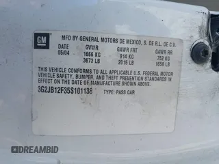2005 Pontiac Sunfire z VIN 3G2JB12F35S101138, wystawiony jako IAAI lot #41377351 z przebiegiem 167 995 mil mil oraz . Historia ofert i sprzedaży dostępna na DreamBid. Obrazek 9.