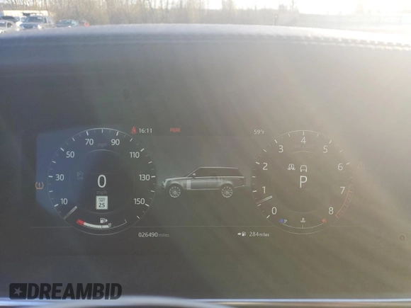 2022 Land Rover Range Rover Westminster with VIN SALGS2RU8NA463525, listed as a Copart auction lot 76359954 with 26,490 mi miles and Salvage title. Bid and sale history available at DreamBid. Image 9.