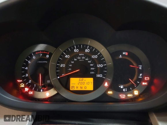 2012 Toyota RAV4 with VIN 2T3BF4DV9CW257033, listed as a IAAI auction lot 42144441 with 200,107 mi miles. Bid and sale history available at carsss.com. Image 7.