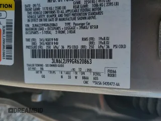 2016 Lincoln MKZ z VIN 3LN6L2J99GR620863, wystawiony jako Copart lot #59547725 z przebiegiem 121 607 mil mil oraz Szkoda całkowita • Salvage title. Historia ofert i sprzedaży dostępna na DreamBid. Obrazek 12.