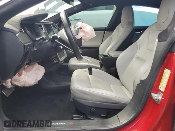 2015 Tesla Model S 85D with VIN 5YJSA1E23FF115854, listed as a Copart auction lot 48938485 with 96,596 mi miles and Salvage Title. Bid and sale history available at carsss.com. Image 7.