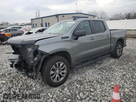 2021 Chevrolet Silverado 1500 RST with VIN 1GCUYEED7MZ121094, listed as a Copart auction lot 80499534 with 45,058 mi miles and Salvage Title. Bid and sale history available at carsss.com. Image 1.