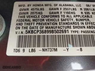 2009 Honda Accord Sdn EX-L with VIN 5KBCP36899B502691, listed as a IAAI auction lot 42036521 with 215,574 mi miles. Bid and sale history available at carsss.com. Image 9.