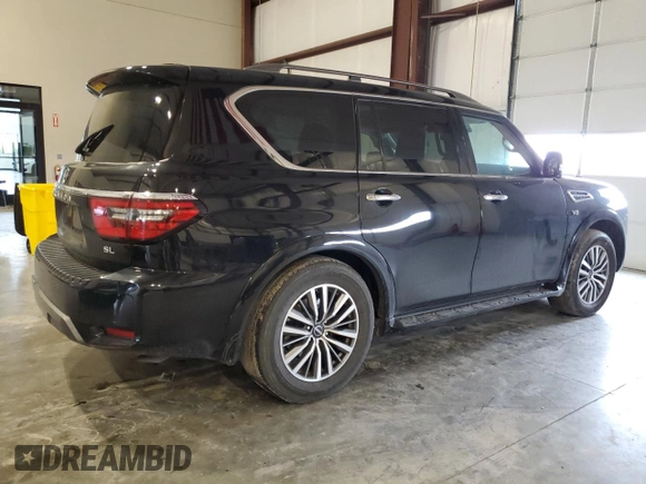 2021 Nissan Armada SL with VIN JN8AY2BA4M9372901, listed as a Copart auction lot 46041155 with 102,152 mi miles and Salvage Title. Bid and sale history available at carsss.com. Image 3.