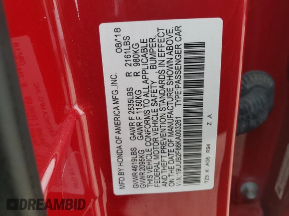 2019 Acura TLX w/A-Spec Pkg with VIN 19UUB2F66KA003261, listed as a Copart auction lot 44276975 with 149,706 mi miles and Salvage Title. Bid and sale history available at carsss.com. Image 14.