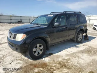 2005 Nissan Pathfinder XE with VIN 5N1AR18U75C781219, listed as a Copart auction lot 46985725 with 213,122 mi miles and Salvage Title. Bid and sale history available at carsss.com. Image 1.