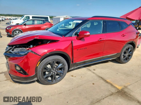 2021 Chevrolet Blazer RS with VIN 3GNKBERS3MS512684, listed as a Copart auction lot 58905725 with 76,347 mi miles and Salvage title. Bid and sale history available at DreamBid. Image 1.