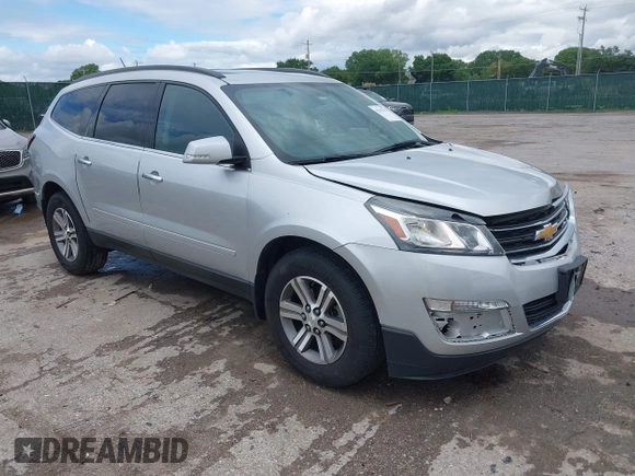 2015 Chevrolet Traverse LT with VIN 1GNKVHKD5FJ341591, listed as a IAAI auction lot 42332752 with 123,682 mi miles and . Bid and sale history available at DreamBid. Image 1.