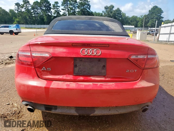 2012 Audi A5 Premium with VIN WAUAFAFH7CN005710, listed as a Copart auction lot 61032335 with 31,492 mi miles and Clean title. Bid and sale history available at DreamBid. Image 6.