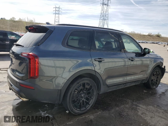 2022 Kia Telluride SX with VIN 5XYP5DHC2NG297649, listed as a Copart auction lot 54086565 with 26,111 mi miles and Salvage title. Bid and sale history available at DreamBid. Image 3.