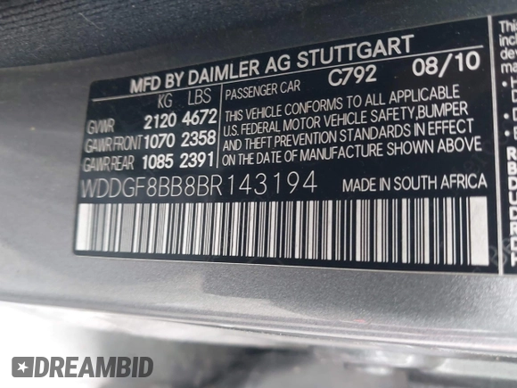 2011 Mercedes-Benz C 300 Sport z VIN WDDGF8BB8BR143194, wystawiony jako IAAI lot #40863424 z przebiegiem 223 872 mil mil oraz . Historia ofert i sprzedaży dostępna na DreamBid. Obrazek 9.