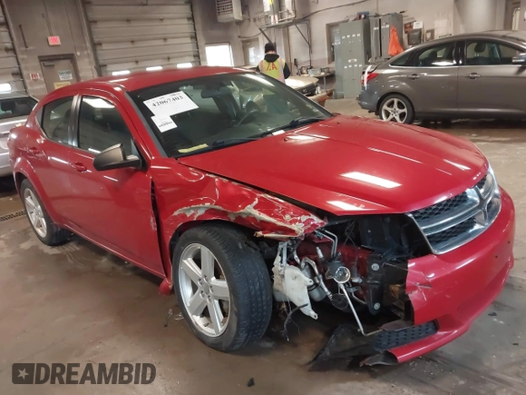 2013 Dodge Avenger SE with VIN 1C3CDZAB0DN518466, listed as a IAAI auction lot 42067403 with 158,737 mi miles. Bid and sale history available at carsss.com. Image 1.
