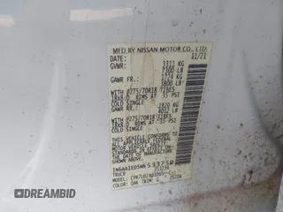 2021 Nissan Titan Pro-4X with VIN 1N6AA1ED5MN533759, listed as a IAAI auction lot 41203812 with 39,154 mi miles and . Bid and sale history available at DreamBid. Image 9.