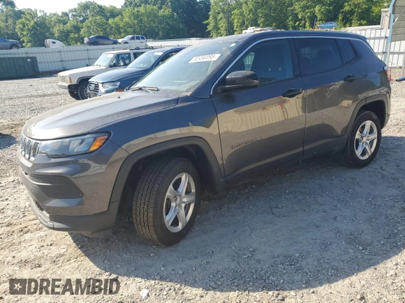 2023 Jeep Compass Sport with VIN 3C4NJDAN0PT572204, listed as a Copart auction lot 52490095 with 8,284 mi miles and Salvage title. Bid and sale history available at DreamBid. Image 1.